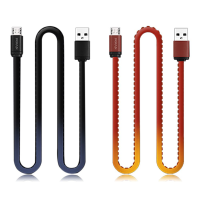Pofan P07 Color Changing 2.4A Micro Usb Pu Braided Charging Data Cable 3.33Ft/1m