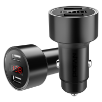 Pofan Universal Car Charger 5v 3.1A Led Screen Dual Usb Car Charger For Tablet Pc Iphone Samsung