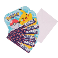 Pokemon   themafeest   kinderfeest uitnodigingen   8x stuks   inclusief enveloppen   Thema feest uit