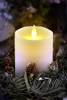 Polarlite LED kaars met echte was Wit Warm wit (Ã x h) 8 cm x 12 cm