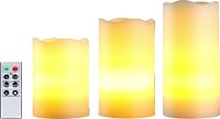 Polarlite LED kaars Set van 3 stuks Wit Amber (Ã x h) 7.5 Cm x 15 cm