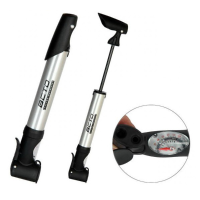Portable Aluminum Alloy Bike Tyre Inflator Pump With Pressure Gage