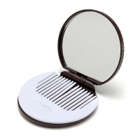 Portable Chocolate Cookie Shaped Mirror Comb Set Makeup Beauty Travel Mini Cute