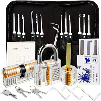Premium Locksleutelset 32 delig Professionele Transparante Oefensloten RVS Anti slip Grip Lockpick Gereedschap voor Hang