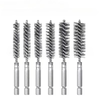 Premium RVS Boorborstelset 6 stuks Zilver Rechte Draadborstel voor Boor Efficiënte Reiniging Rotsverwijdering