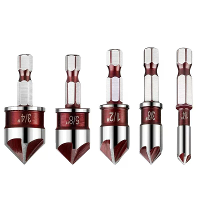Premium Stalen 5 Vleugel Draadboor Bits Set Zeskantige Shank 82 Graad Snijkop voor Hout Plastic Metaal