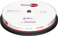 Primeon 2761309 Blu ray BD R disc 25 GB 10 stuks Spindel Bedrukbaar