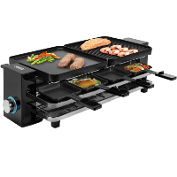 Princess 162925 Raclette Piano Black 8 gourmetstel