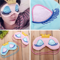 Princess Crown Sleep Eye Mask Eyes Cover Travel Sleeping Eyelash Blindfold Shade Pink Blue