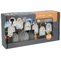 Feestverlichting lichtsnoer   wit   10 LED lampen   warm wit   270 cm   Solar
