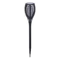 Pro Garden Solar fakkels/toorts   zwart   met vlam effect   zonne energie   49 cm   tuinverlichting