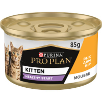 Pro Plan Kitten Healthy Start mousse met kip natvoer kat 48 x 85 g