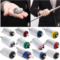 Professional Cane Metal Silver Magic Tricks Close Up Illusion Silk To Wand