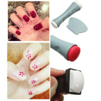 Professional Salon Manicure Tool Silicone Nail Art Stamp Scraper Set