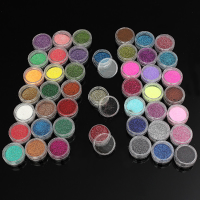 Professional Shinny Shimmer Glitter Powder Uv Builder Gel Nail Art Decoration Set 45 Colors