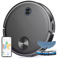 Proscenic V10 Robot Stofzuiger 3 in 1 Stofzuigen, Vegen en Dweilen 3000pa Dweilen LDS Navigatie 2600mAh 120 Minuten Gebr