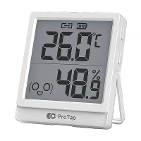 Protap PRTETP03 Slimme Zigbe Thermometer Hygrometer met 3.2 Inch LCD Display Hoge Nauwkeurigheid Slimme Assistent Compat