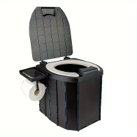 PU Draagbaar Opvouwbaar Toilet met Deksel, Mobiel Campingtoilet, Compact Reis Potty voor Volwassenen en Kinderen, Geschi