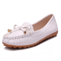 Pu Leather Bowknot Loafers Casual Flat Shoes Nurse Shoes