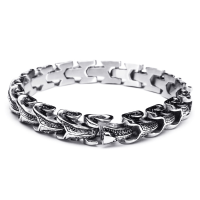 Punk Snake Shaped 316l Stainless Steel Bracelet Mens Jewelry