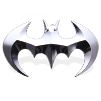 Pure Metal Bat Car Sticker Silver