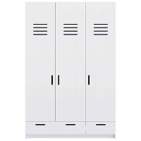 Pure XL by WOOOD kledingkast Locker   wit   215x142x60 cm   Leen Bakker