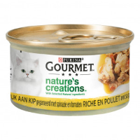 Purina Gourmet Nature's Creations met kip, spinazie, tomaat natvoer kat (24x85 g) 1 tray (24 x 85 g)