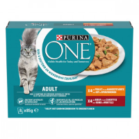Purina One Adult met kip, rund en groenten in saus natvoer kat 40 x 85 g