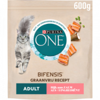 Purina One Graanvrij Adult met zalm kattenvoer 3 x 600 g