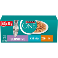 Purina One Sensitive met tonijn en kip natvoer kat (multipack) 60 x 85 g