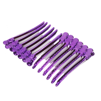 Purple Salon Metal Hairdressing Sectioning Duck Clips