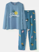 Pyjama Sets met Cartoon Fruit Print in Grote Maten