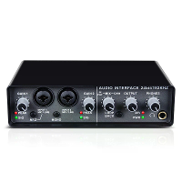 Q 24 Computer Geluidskaart Externe USB Audio Interface 24 Bit/192kHz 2 In 4 Uit Geluidskaart met 48V Phantom Power Loopb
