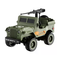 Q246 RTR 1/64 2.4G 2WD Mini RC Auto Militair Off road Alloy Body LED Licht Automatische Demo modus Desktop draagbaar Voe