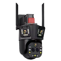 Q323 4MP Drie Scherm Beveiligingscamera Buiten 20X Optische Zoom PTZ Volle Kleur Nachtzicht Twee Weg Audio Mensdetectie