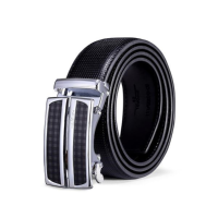Qipai Mens Cowskin Genuine Luxury Leather Business Belts Casual Alloy Automatic Buckle Strap
