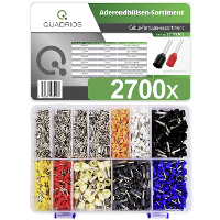 Quadrios 201711C002 Assortiment adereindhulzen Deels geïsoleerd Wit, Zwart, Grijs, Blauw, Rood, Geel, Wit, Oranje, Natuur 2700 stuk(s)