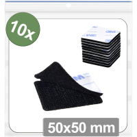 Quadrios 25CA656 Klittenband punten Om vast te plakken Haak  en lusdeel (l x b) 50 mm x 50 mm Zwart 10 stuk(s)