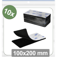 Quadrios 25CA659 Klittenband punten Om vast te plakken Haak  en lusdeel (l x b) 100 mm x 200 mm Zwart 10 stuk(s)