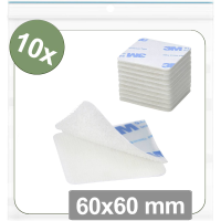 Quadrios 25CA675 Klittenband punten Om vast te plakken Haak  en lusdeel (l x b) 60 mm x 60 mm Wit 10 stuk(s)