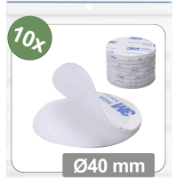 Quadrios 25CA679 Klittenband punten Om vast te plakken Haak  en lusdeel (Ø) 40 mm Wit 10 stuk(s)