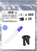 Quadrios 25O197 LED assortiment Blauw Rond 3 mm 1300 mcd 20 mA 3.0 V