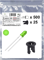 Quadrios 25O198 LED assortiment Groen Rond 3 mm 2500 mcd 20 mA 3.0 V