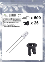 Quadrios 25O223 LED assortiment Wit Rond 3 mm 8000 mcd 20 mA 3.0 V