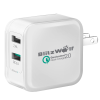 [Qualcomm Certified] Blitzwolf® Qc2.0+2.4A 30w Dual Usb Fast Charger Us Adapter With Power3s And Quick Charge 2.0 Tech For Samsung Iphone Ipad Xiaomi Lg Sony