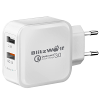 [Qualcomm Certified] Blitzwolf® Qc3.0+2.4A 30w Dual Usb Fast Charger Eu Adapter