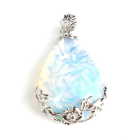 Quartz Blue Sand Water Drop Necklace Pendant Jewelry Findings