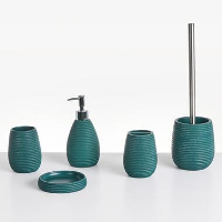 QUILCA   Badkameraccessoireset   Groenblauw   Polyresin
