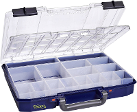 Raaco CarryLite 55 4x8 16 DLU Assortimentskoffer (l x b x h) 278 x 337 x 58 mm Aantal vakken: 16 Inhoud 1 stuk(s)