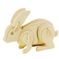 Rabbit 3d Wooden Puzzle Plywood Craft Jigsaw Construction Model